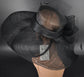 Black Wide Brim Sinamay Derby Hat: Oaks, Church, Wedding