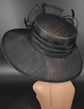 Black Wide Brim Sinamay Hat: Kentucky Derby Tea Party Fashion