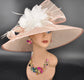 Blush Pink Kentucky Derby Hat: Feather Flower Tea Party Hat