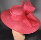 Red Sinamay Derby Hat: Wide Brim Wedding Race Day Hat