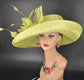 Lime Green Kentucky Derby Hat: Wide Brim Sinamay Church Hat