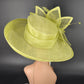 Lime Green Kentucky Derby Hat: Wide Brim Sinamay Church Hat
