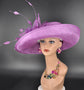 Church, Kentucky Derby Hat ,Carriage, Tea Party, Wedding, Wide Brim Sinamay Hat, Royal Ascot Hat, Horse Race Hat, Oaks day hat Grape Purple