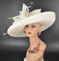 Ivory Sinamay Kentucky Derby Hat: Wide Brim Royal Ascot Race Day