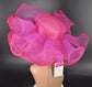 Fuchsia Sinamay Kentucky Derby Hat: Wide Brim Wedding Tea Party Hat