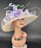 Champagne Sinamay Wide Brim Hat: Kentucky Derby, Tea Party