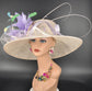 Champagne Sinamay Wide Brim Hat: Kentucky Derby, Tea Party
