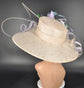 Champagne Sinamay Wide Brim Hat: Kentucky Derby, Tea Party