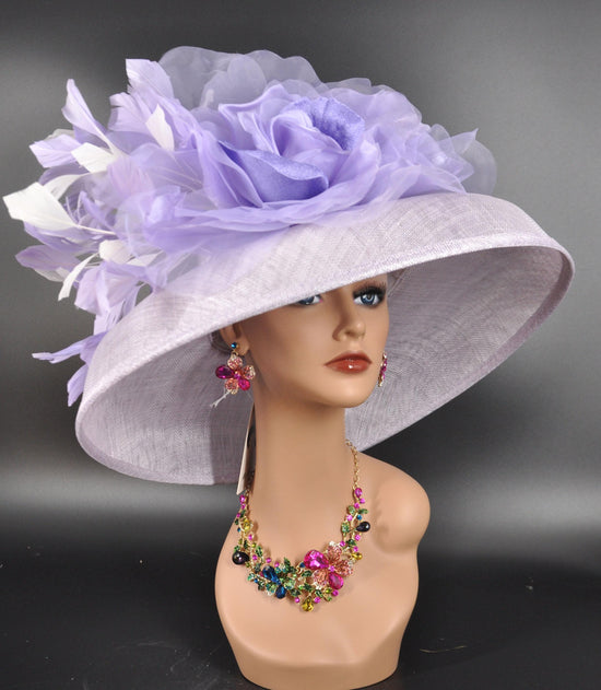 Lilac Sinamay Dome Hat: Audrey Hepburn Style, DerbyTea Party Hat