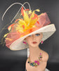 Kentucky Derby Hat: Ivory Feather Flower Church Wedding Hat