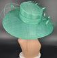 Jade Green Wide Brim Kentucky Derby Hat,Ascot Hat for Wedding & Tea Party, Garden Party Hat, Mother of the Bride, Church