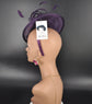 Kentucky Derby Fascinator Hat Feather Floral Sinamay Headband Fascinator Cocktail Purple