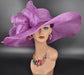 Grape Purple Sinamay Kentucky Derby Hat: Wide Brim Church Hat