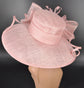 Blush Pink Sinamay Kentucky Derby Hat: Feather Flower Tea Party Wedding