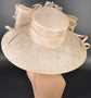 Champagne Kentucky Derby Hat: Sinamay Feather Flower Tea Party Hat