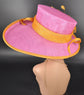Sinamay Kentucky Derby Hat: Hot Pink Wide Brim Ascot Hat