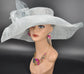 Powder Blue Sinamay Derby Hat: Wide Brim Occasion Hat