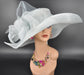 Powder Blue Sinamay Derby Hat: Wide Brim Occasion Hat