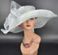 Powder Blue Sinamay Derby Hat: Wide Brim Occasion Hat