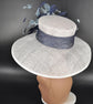 Sinamay Kentucky Derby Hat: Feather Flower Wide Brim Tea Party Hat
