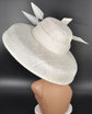 White Wide Brim Sinamay Hat: Audrey Hepburn Style Kentucky Derby