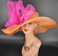 Orange Sinamay Derby Hat: Wide Brim Church, Tea Party, Wedding