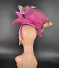Fuchsia Pink Fascinator Hat: Kentucky Derby Feather & Butterfly Headband