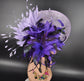 Lilac Sinamay Fascinator Hat: Feather Flower Kentucky Derby Tea Party Headband