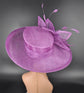 Church, Kentucky Derby Hat ,Carriage, Tea Party, Wedding, Wide Brim Sinamay Hat, Royal Ascot Hat, Horse Race Hat, Oaks day hat Grape Purple