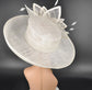 White Sinamay Kentucky Derby Hat: Wide Brim Ascot Race Day Hat