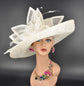 Ivory Sinamay Kentucky Derby Hat: Wide Brim Royal Ascot Race Day