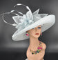 Powder Blue Sinamay Kentucky Derby Hat: Wide Brim Royal Ascot Race Day Hat