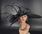 Black +More colors Kentucky Derby hat, Church hat, Wedding hat, Easter hat, Mother of Bride hat, Ascot hat, Wide Brim Sinamay Hat