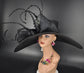 Black +More colors Kentucky Derby hat, Church hat, Wedding hat, Easter hat, Mother of Bride hat, Ascot hat, Wide Brim Sinamay Hat