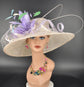 Champagne Sinamay Wide Brim Hat: Kentucky Derby, Tea Party