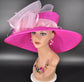 Fuchsia Pink Baby Pink Wide Brim Sinamay Hat,Kentucky Derby Hat, Ascot Royal,Tea Garden Party Hat, Church Hat,Mother of the Bride