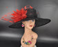 Black Sinamay Wide Brim Hat: Royal Ascot, Kentucky Derby