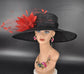 Black Sinamay Wide Brim Hat: Royal Ascot, Kentucky Derby