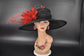 Black Sinamay Wide Brim Hat: Royal Ascot, Kentucky Derby