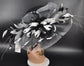 Black  White Feather Wide Brim Kentucky Derby Hat, Ascot Hat for Wedding & Tea Party, Garden Party Hat, Mother of the Bride, Church