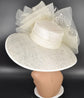 Ivory Derby Hat: Wide Brim Sinamay Kentucky Oaks Race Day