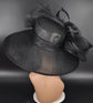 Black Wide Brim Derby Hat: Kentucky Oaks, Tea Party, Wedding