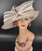 Taupe Sinamay Derby Hat: Medium Brim Wedding Ascot Race Day