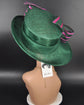 Sinamay Kentucky Derby Hat: Green Fuchsia Pink Bow, Royal Ascot Style