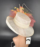 Kentucky Derby Hat: Ivory Feather Flower Church Wedding Hat