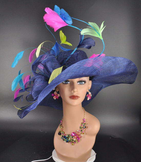 Oversized Sinamay Kentucky Derby Hat: Wide Brim Church Wedding Hat
