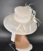 Wide Brim Sinamay Derby Hat: Feather Flower Ascot Races Wedding