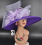 Purple Sinamay Kentucky Derby Hat: Wide Brim Wedding Tea Party