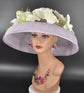 Lilac Sinamay Dome Hat: Audrey Hepburn Style Kentucky Derby Floral Hat