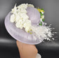 Lilac Sinamay Dome Hat: Audrey Hepburn Style Kentucky Derby Floral Hat